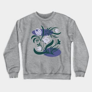 Folk floral print . Abstract flowers art , poster. Crewneck Sweatshirt